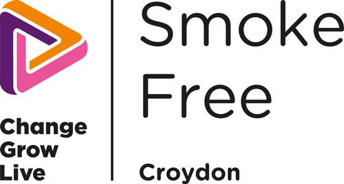 Smoke Free Croydon logo. The text reads "Change Grow Live, Smoke Free Croydon"