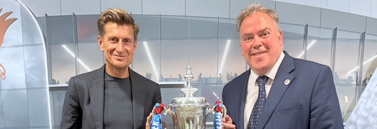 Mayor Perry and Steve Parrish with FA Cup Win