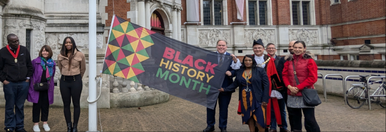 Black History Month Flag raising with Mayor Perry