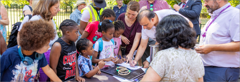 Community Ashburton event, children at table