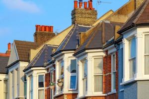 photo of rooftops of row of houses